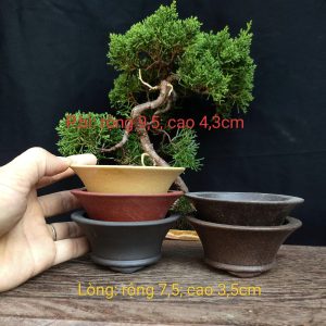Bộ chậu tử sa tròn, miệng loe; size nhỏ (T001)
