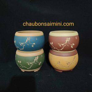 Chậu tử sa điêu khắc thủ công T036