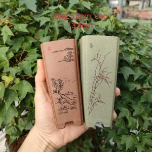 Chậu vuông, cao điêu khắc thủ công V014