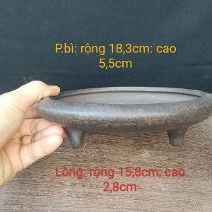 Khay tử sa tròn, 3 chân phong cách T032