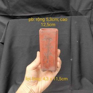 Chậu vuông, cao điêu khắc thủ công V022