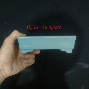 Chậu chữ nhật tráng men xanh rêu; mẫu chậu xuất khẩu Châu Âu CN018