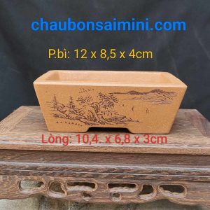 Chậu tử sa điêu khắc thủ công CN020