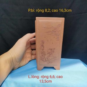 Chậu vuông, cao điêu khắc thủ công