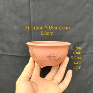 Chậu tròn điêu khắc thủ công T031