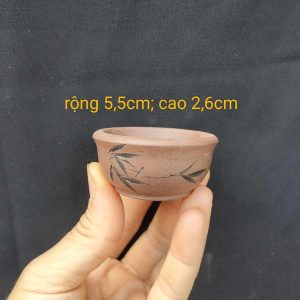 Chậu tử sa điêu khắc thủ công; size rất nhỏ T028