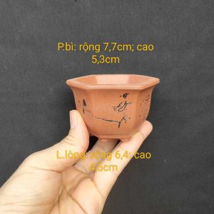 Chậu Lục giác điêu khắc thủ công LG006