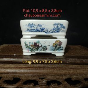 Chậu chữ nhật vẽ phong cảnh 2 mặt CN014