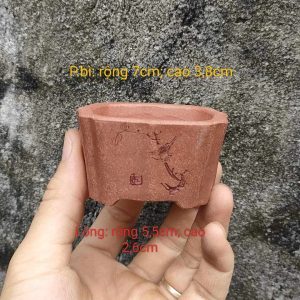 Chậu tử sa vuông, thủ công; chế tác mô phỏng cánh hoa V010