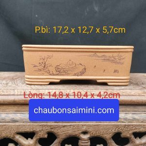 Chậu chữ nhật điêu khắc thủ công CN022