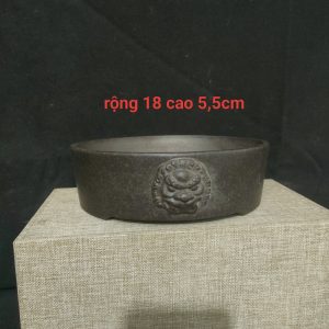 Bộ chậu tử sa tròn cạn, mặt bợm T017