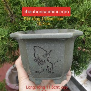 Chậu vuông vát góc điêu khắc thủ công 4 mặt V039