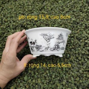 Chậu tròn tuyết sơn, mô tả phong cảnh mùa đông T048