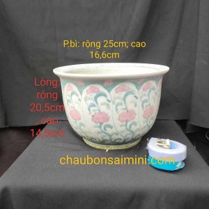 Chậu sứ Quảng Châu khoảng thập niên 90 T043