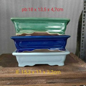 Chậu chữ nhật phủ men rạn CN036