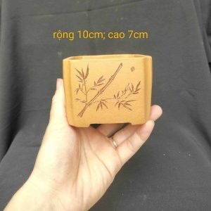 Chậu vuông điêu khắc thủ công 4 mặt V033