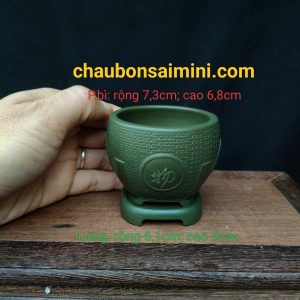 Chậu tròn thủ công; size rất nhỏ có đôn kê kèm theo T053