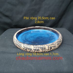 Khay tử sa giả đá, lòng phủ men hỏa biến T042