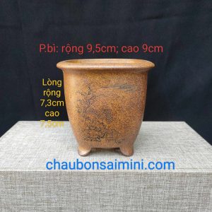 Chậu tử sa điêu khắc thủ công; quặng thô nguyên khoáng V048