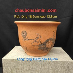 Chậu cát tím điêu khắc thủ công; quặng thô nguyên bản T055