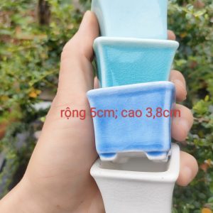 Bộ chậu vuông phủ men rạn V034
