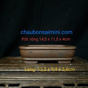 Chậu chữ nhật điêu khắc thủ công; mẫu chậu cạn (CN039)
