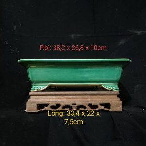 Chậu chữ nhật cốt gốm phủ men; size lớn (CN050)