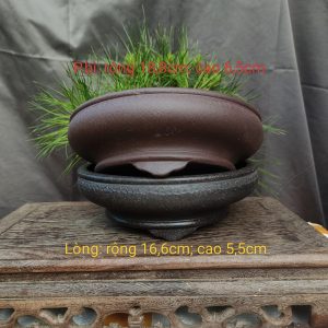 Bộ chậu tử sa tròn, miệng loe; kiểu dáng đẹp, phong cách (T066)