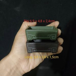 Bộ chậu chữ nhật siêu mini; chậu tử sa nguyên khoáng (CN083)