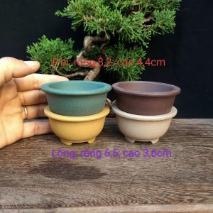 Bộ chậu tử sa tròn thủ công; size nhỏ (T075)
