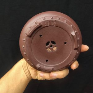 Chậu cát tím tròn, chấm bi; quặng thô nguyên bản (T077)