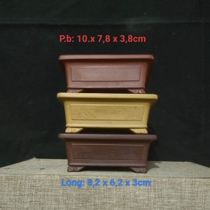 Bộ chậu cát tím chữ nhật; chế tác thủ công (CN087)
