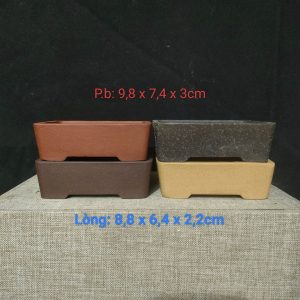 Bộ chậu tử sa chữ nhật cạn; size nhỏ (CN089)