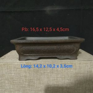 Chậu chữ nhật tử sa màu đen (CN090)