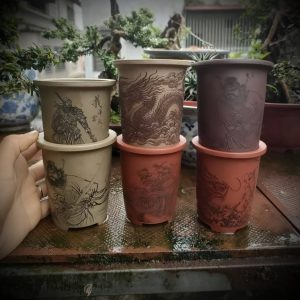 Bộ chậu ống điêu khắc; họa tiết sắc nét (T088)