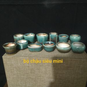 Bộ chậu siêu mini men trổ; mẫu mã đa dạng (B016)