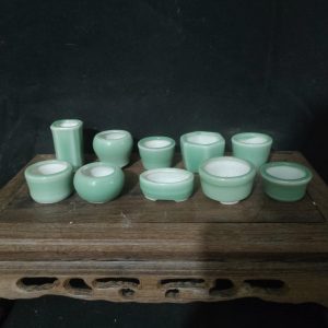 Bộ chậu siêu mini men ngọc; mẫu mã đa dạng (B015)