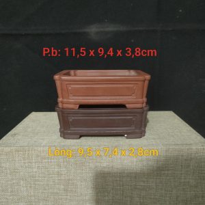 Bộ chậu cát tím chữ nhật; đường viền nổi (CN096)