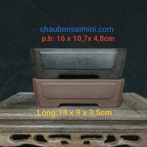Bộ chậu chữ nhật viền nổi; size nhỏ; phù hợp với nhiều dáng cây (CN100)