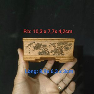 Mẫu chậu chữ nhật size nhỏ; chậu điêu khắc chìm họa tiết sinh động, sắc nét (CN102)